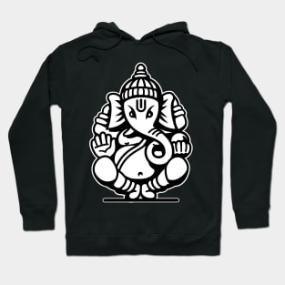 Ganesh Ganesa Ganapati Elephant 4 (black white) Hoodie